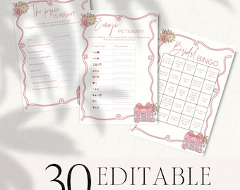 Her Next Chapter Bridal Shower Games Bundle, Editable New Chapter Book Theme Bridal Shower Games Canva Template, Love Story Shower Games BP6