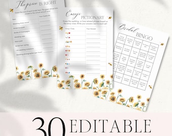Honey Bee Bridal Shower Games Bundle, Editable She Found Her Honey Bridal Shower Games Bundle, Bride To Bee Bridal Party Favor Games BP2