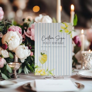Limoncello Spritz Brautparty Schild, Editierbares Love At First Spritz Brautparty Schild Canva Vorlage, Lemon Brautparty Schild BP34