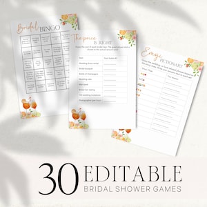 Spritz Bridal Shower Games Bundle, Editable Love At First Spritz Bridal Shower Games, Orange Citrus Spritz Bachelorette Wedding Shower BP33
