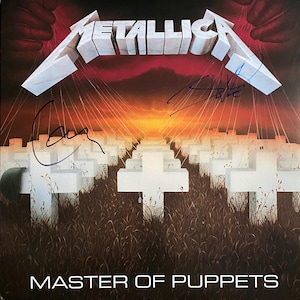 Metallica Autographed Master Of Puppets Vinyl - James Hetfield Lars Ulrich