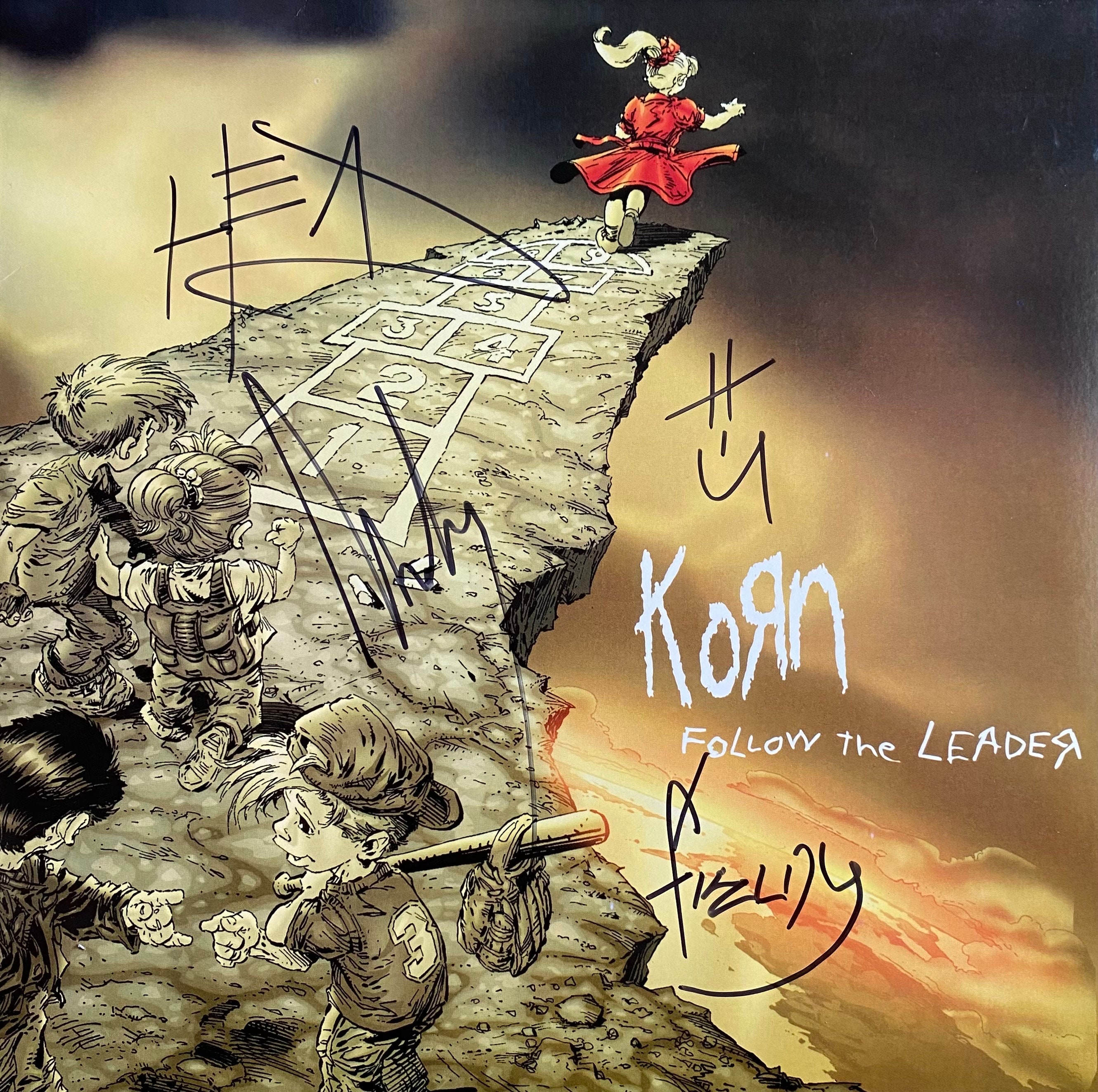 Korn Autographed Follow the Leader Vinyl - Jonathan Davis Head
