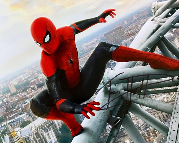 トム・ホランドの直筆サイン入りスパイダーマン 8x10 写真 - Etsy 日本