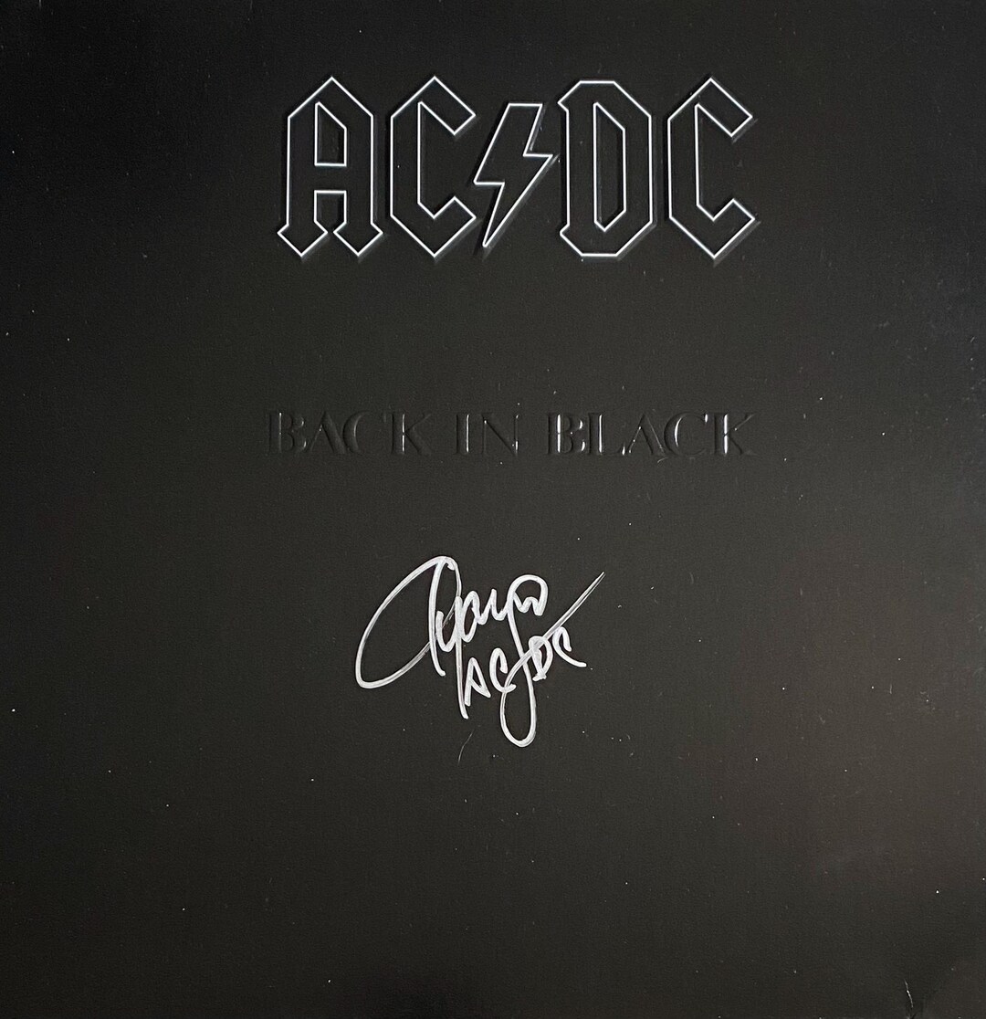 Angus Young Autographed AC/DC Back in Black Vinyl - Etsy