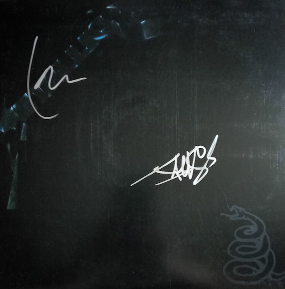 ロレッタ・スウィット氏　直筆サイン メタリカ 直筆サイン入り ブラックアルバム ビニール - ジェイムズ