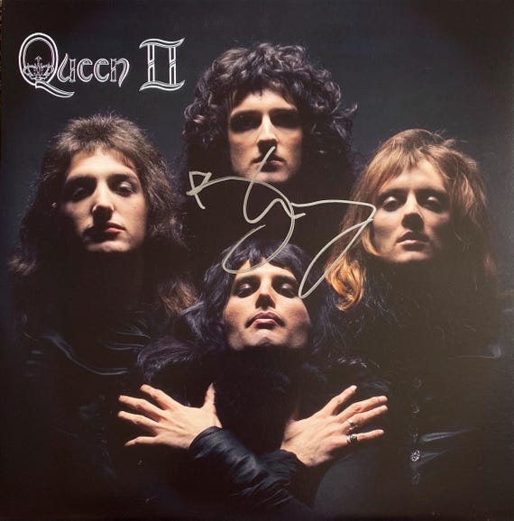 クイーン QUEEN ブライアン・メイ Queen LPレコード フレディ 直筆