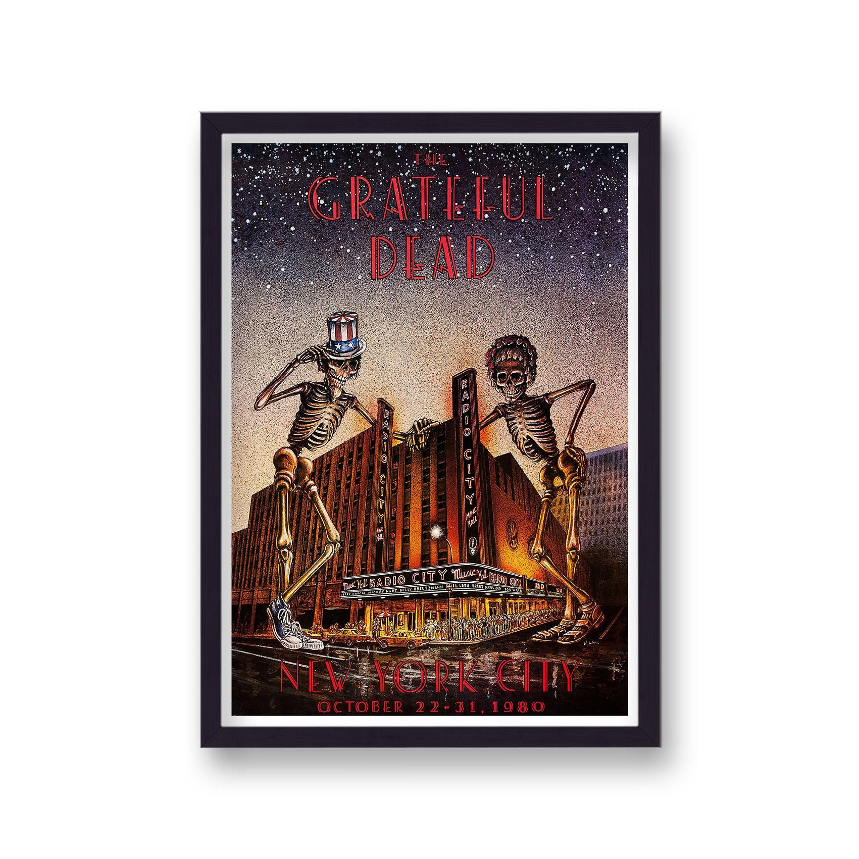 Discover The Grateful Dead Radio City New York 1980 Vintage Art Poster