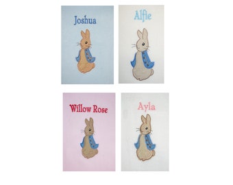 Peter Rabbit Personalised Super Soft Fleece Baby Blanket - Choice of blanket colours available at checkout.