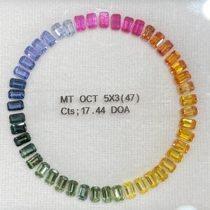 Natural Sapphires 5x3mm , Rainbow Color Octagon Shapes  , Very Good Superb High Quality , Eternity Jewelry set , Sapphire for Fine Jewelry