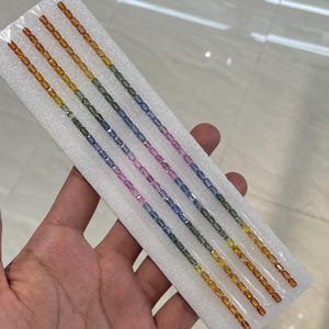Natural Sapphires 5x3mm , Rainbow Color Octagon Shapes  , Very Good Superb Quality , Eternity Jewelry set , Multi sapphire for Fine Jewelry