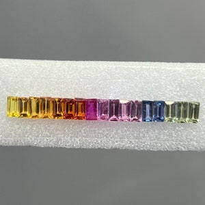 Natural Sapphires 4x2mm , Rainbow Color Baguettes , Very Good Superb Quality , Eternity Ring set , Multi sapphire for Jewelry