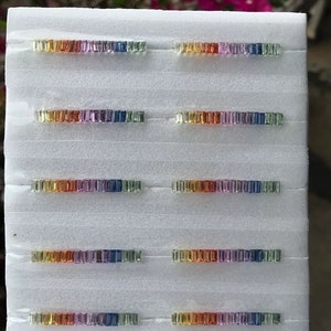 Natural Sapphires 4x2mm , Rainbow Color Baguettes , Very Good Superb Quality , Eternity Ring set , Multi sapphire for Jewelry