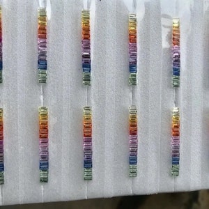 Natural Sapphires 4x2mm , Rainbow Color Baguettes , Very Good Superb Quality , Eternity Ring set , Multi sapphire for Jewelry