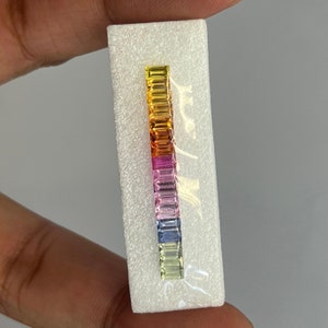 Natural Sapphires 4x2mm , Rainbow Color Baguettes , Very Good Superb Quality , Eternity Ring set , Multi sapphire for Jewelry