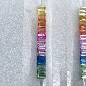 Natural Sapphires 4x2mm , Rainbow Color Baguettes , Very Good Superb Quality , Eternity Ring set , Multi sapphire for Jewelry