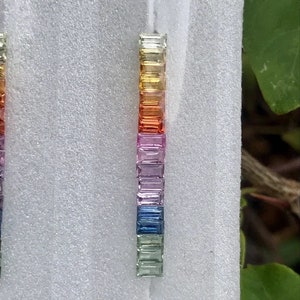 Natural Sapphires 4x2mm , Rainbow Color Baguettes , Very Good Superb Quality , Eternity Ring set , Multi sapphire for Jewelry