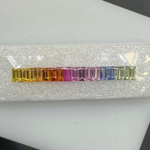 Natural Sapphires 4x2mm , Rainbow Color Baguettes , Very Good Superb Quality , Eternity Ring set , Multi sapphire for Jewelry