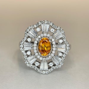 Spessartite Garnet Superb Quality 100% Natural Faceted Oval Shape, 925 Sterling Silver, Wedding Jewelry, Beautiful Fanta Garnet Silver ring