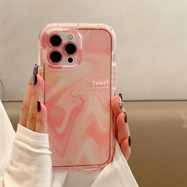 LCC Abstract Luminous Clear Phone Case For iPhone 14 15 Pro Max 13 12 11 XS XR X Cover Stylish Girl Soft Cases