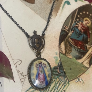 antique madonna necklace