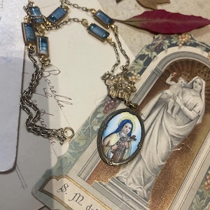 antique madonna necklace