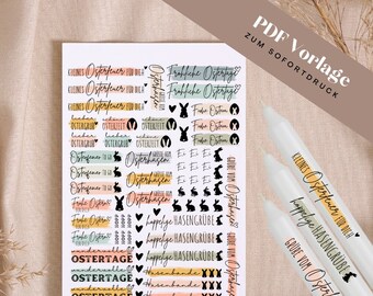Easter PDF template candle tattoo candle stickers / candles Easter light Hey Bunny Easter greetings Egg Egg Egg Happy Easter Easter fire to go