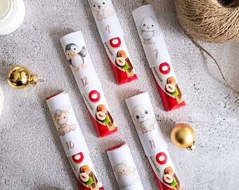 Duplo adventskalendermall | Kawaii djurmönster | Utskrivbar adventskalender | Gör-det-själv adventskalender för barn | Direkt nedladdning