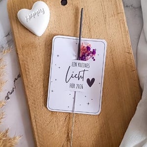 Un peu de lumière pour 2026 – Modèle de carte Sparkler (PDF) | Imprimable pour le réveillon du Nouvel An, idée cadeau, décoration DIY à imprimer