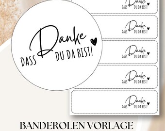 Napkin band template Thank you for being here – Napkin band for instant download – DIY decoration for guests – Printable napkin bands