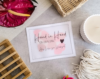 Printable Wedding Card – Hand in Hand for Life | PDF & PNG Card to Print | Romantic Wedding Card