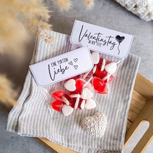 Digital file, PDF print template bag flap &quot;Valentine&#39;s Day&quot;, e.g. for creating small gifts for Valentine&#39;s Day, - more in the shop!