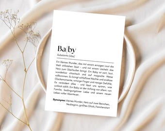 Baby Printable Karte | Digitale Karte mit Spruch zur Geburt | Geschenk für frischgebackene Eltern | Karte zum Ausdrucken | PDF Download