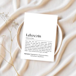 Lehrerin Printable Karte | Digitale Karte mit Spruch zum Ausdrucken | Geschenk für Lehrerin | Dankeschön zum Schuljahresende | PDF Download