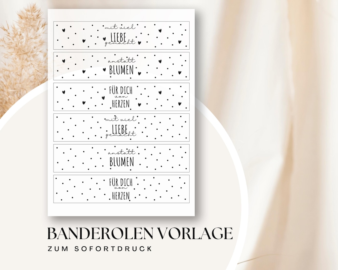 Side Ribbon Pdf Printable Ribbon Template | Made With Love | DIY Gift Wrapping ...