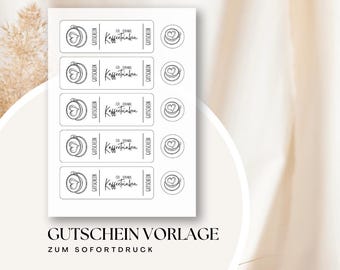 Voucher template for coffee – time instead of stuff, DIY voucher to print, gift idea, printable voucher card