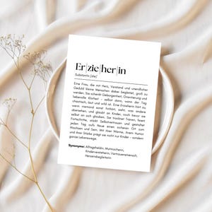 Erzieherin Printable Karte | Digitale Karte mit Spruch zum Ausdrucken | Danke Erzieherin | Wertschätzung zum Kita-Abschied | PDF Download