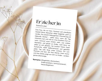 Printable Kindergarten Teacher Card | Digital card with saying to print | Thank you kindergarten teacher | Appreciation for leaving daycare | PDF download