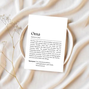 Oma Printable Karte | Digitale Karte mit liebevollem Spruch | Geschenk für Großmutter | Emotionale Karte zum Ausdrucken | PDF Download