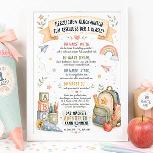 First Grade Graduation Gift A4 | Congratulations on First Grade | Digital Download | Back to School | School Year | Report Card | Gift for Children