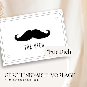 Geschenkkarte Für Dich Vorlage zum Ausdrucken, Gutschein Karte Männer, Pdf PNG JPG Geldgeschenk DIY Karte Vatertag Geburtstag Sofortdownload