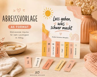 Let go of what weighs you down – Tear-off slips A6 & A4 | Mindfulness Printable | Digital Download