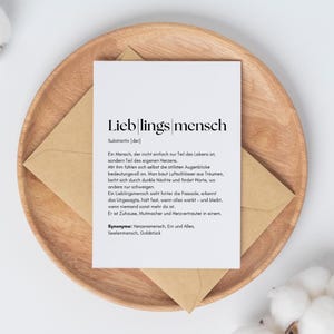 Lieblingsmensch Printable Karte | Digitale Karte mit Spruch | Emotionale Botschaft zum Ausdrucken | Geschenk für Partner oder Freundin