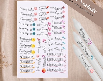 Spring PDF Template Candle Tattoo Candle Stickers / Candles
