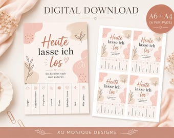 Today I let go – Tear-off slips A6 & A4 | Mindfulness | Digital download