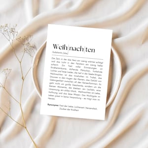 Weihnachten Printable Karte | Digitale Karte mit Spruch zum Ausdrucken | Emotionale Weihnachtskarte | Liebevolle Botschaft | PDF Download