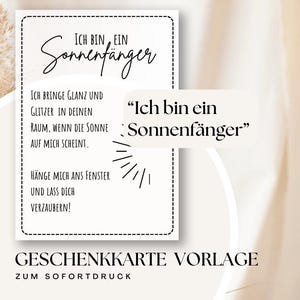 Sono un acchiappasole – Modello PDF per un allegro regalo in denaro | Perfetto per: Rallegrare il morale | piccolo regalo | Regalo in denaro