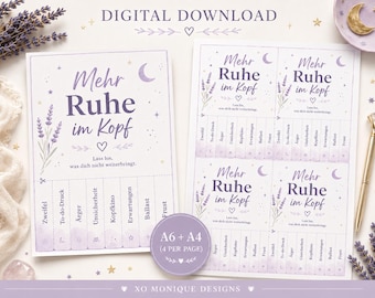 More mental peace Tear-off sheets | Let go of stress | Mindfulness Printable A6 & A4 | Digital download