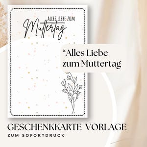 Feliz Dia das Mães – modelo em PDF para um presente amoroso em dinheiro | Perfeito para: Dia das Mães | Cartão presente | Atenção | Presente em dinheiro