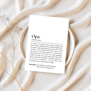 Opa Printable Karte | Digitale Karte mit Spruch zum Ausdrucken | Geschenk für Großvater | Emotionale Karte für Opa | PDF Download