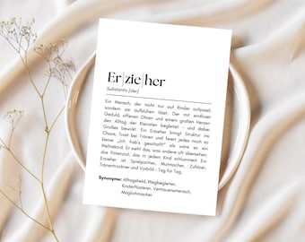 Printable Educator Card | Digital card with saying | Thank you educator | Card for daycare farewell or as appreciation | PDF download